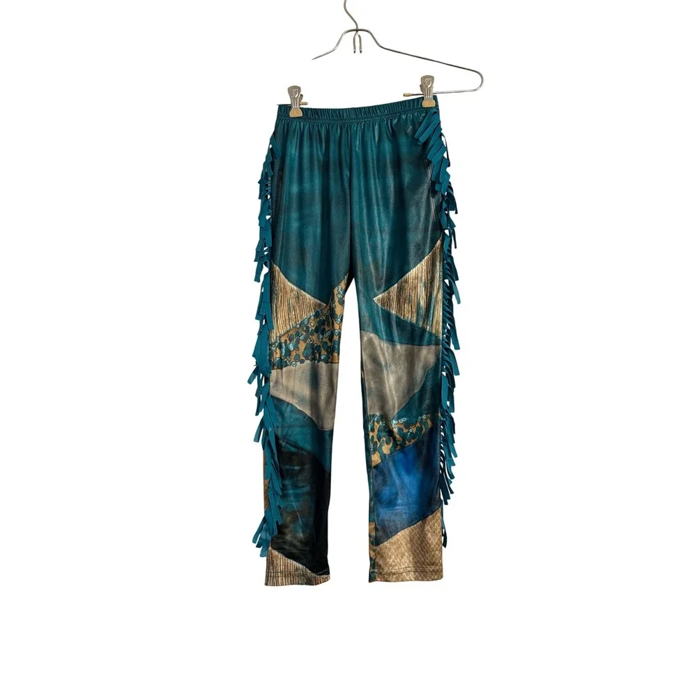 Disney Descendants 2 Uma Deluxe Costume Girls 7/8 Teal Pirate Jacket Pants Set
